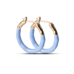 18kt Gold-Plated Blue Hoop Earrings