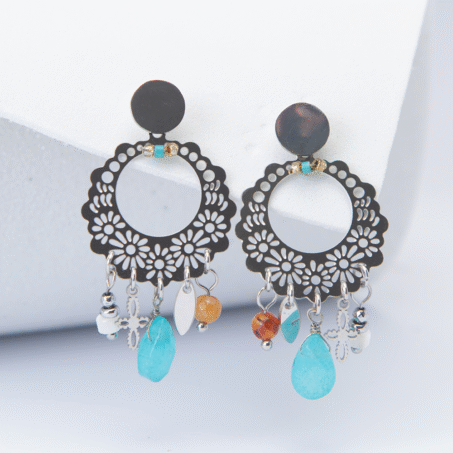 Charming Floral Aqua Blue Jhumka Earring