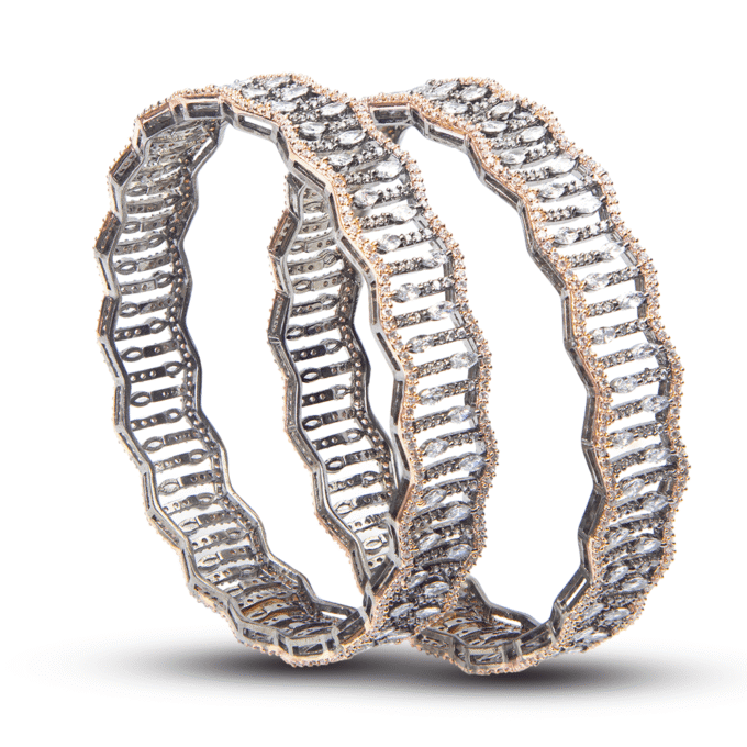 Royal Premium American Diamond Bangles 2Pc Set