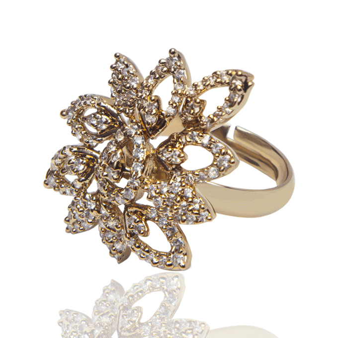 Heavenly Large American Diamond Cocktail Ring