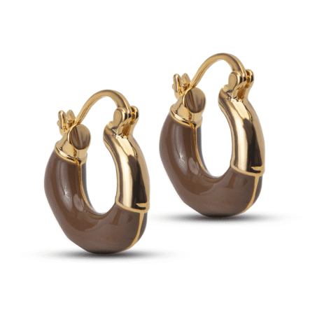 Edblad Fave Hoops Brown Gold Colored Earrings