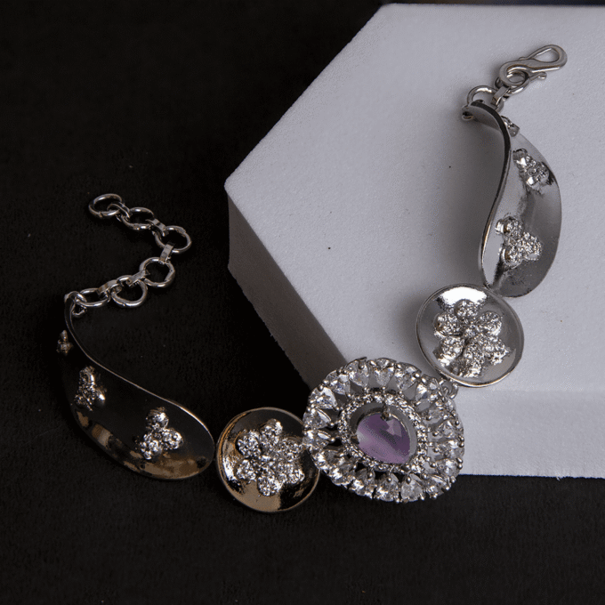 American Diamond Pink CZ Designer Bracelet