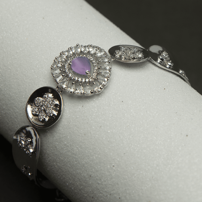 American Diamond Pink CZ Designer Bracelet