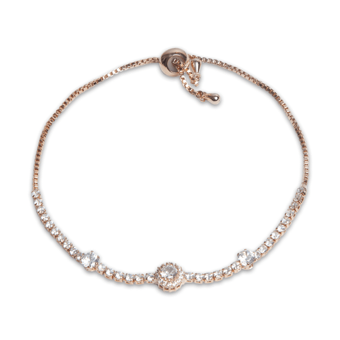 Royal Tennis Bracelet in Rose Gold plated with Fancy Treated