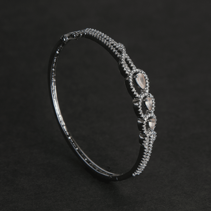 Pink American Diamond Silver-Plated Bracelet