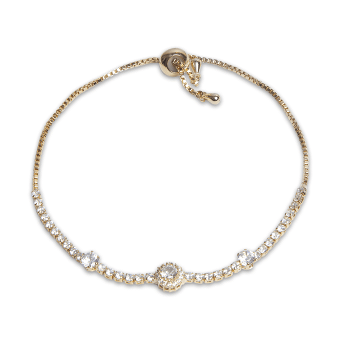 Royal Tennis Bracelet in Gold plated with Fancy Treated