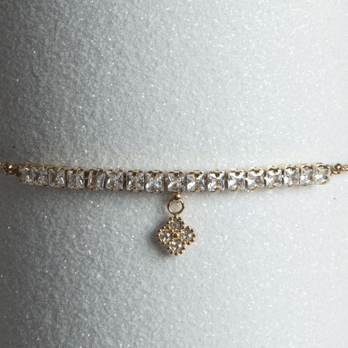 Cubic Zirconia Embellished Bracelet with Adjustable Clasp