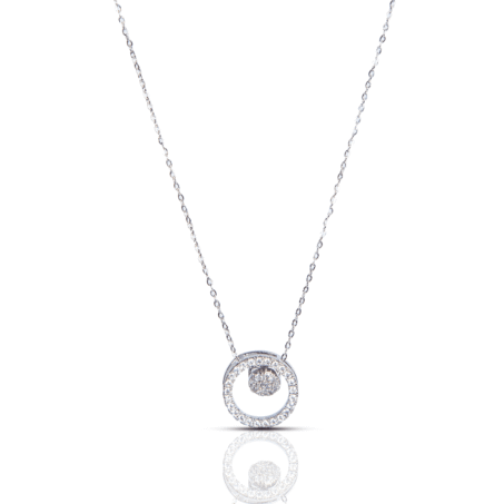 Circle Simulated American Diamond Necklace
