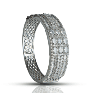Silver-Plated AD Handcrafted Bangle-Style Bracelet