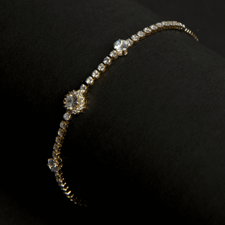 Royal Tennis Bracelet in Gold plated with Fancy Treated