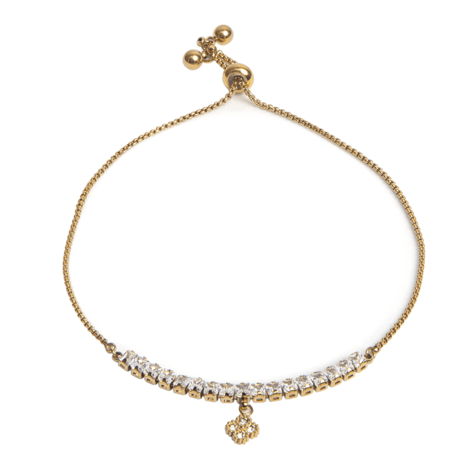 Cubic Zirconia Embellished Bracelet with Adjustable Clasp