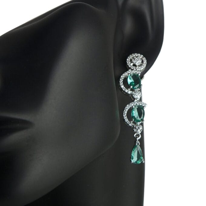 Attractive AD Diamond Rhodium Plated Necklace & Earring Set