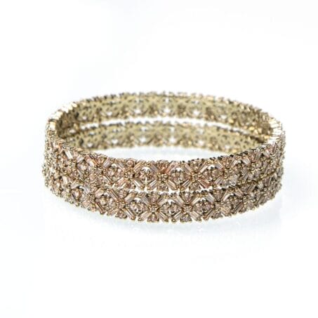 Golden Plated Stylish Cubic Zirconia Bangles
