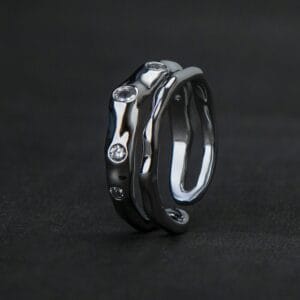 Rhodium Plated American Diamond Finger Ring