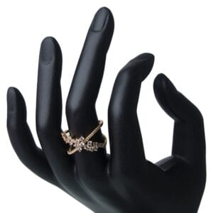 Glam X Statement Gold Plated Cubic Zirconia Ring