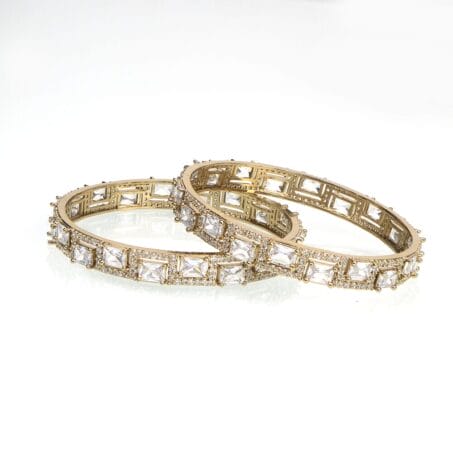 Gold Plated CZ AD Ethnic Design Bangle