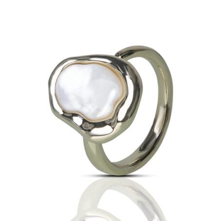 Gold Plated Irregular Pearl Finger Ring