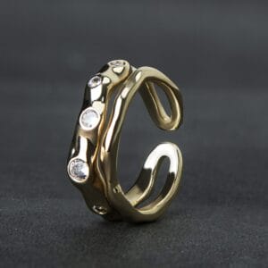 Gold Plated American Diamond Finger Ring
