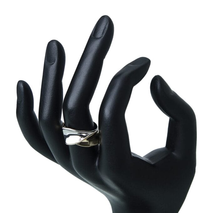 Dual Tone Gold & Silver Bow Finger Ring