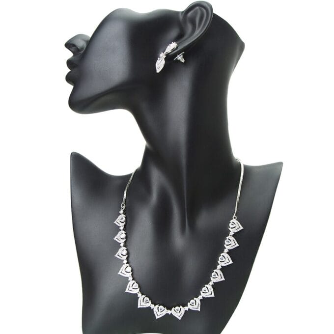 Sparkling Elegance Hearts Earring & Necklace Set