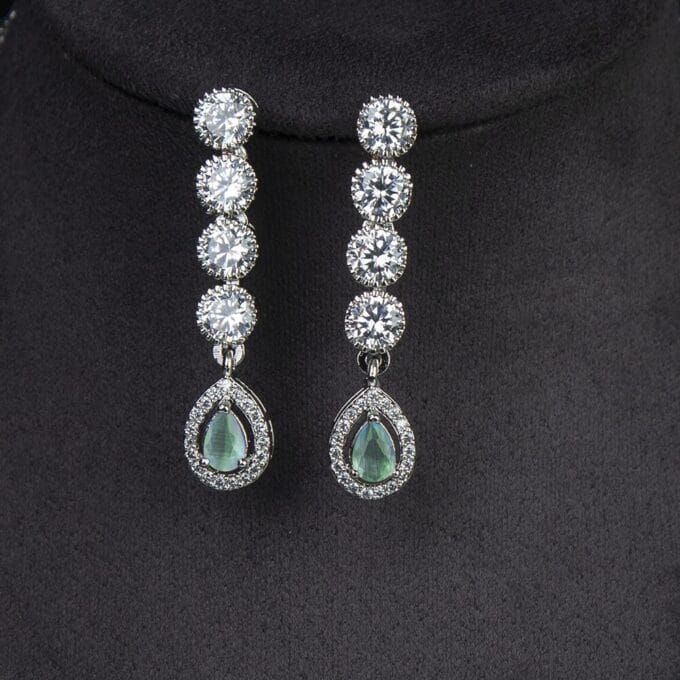 Green Majestic Rich Necklace Set with Earrings