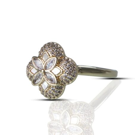Enhanced Garden Gold Plated AD Finger Ring