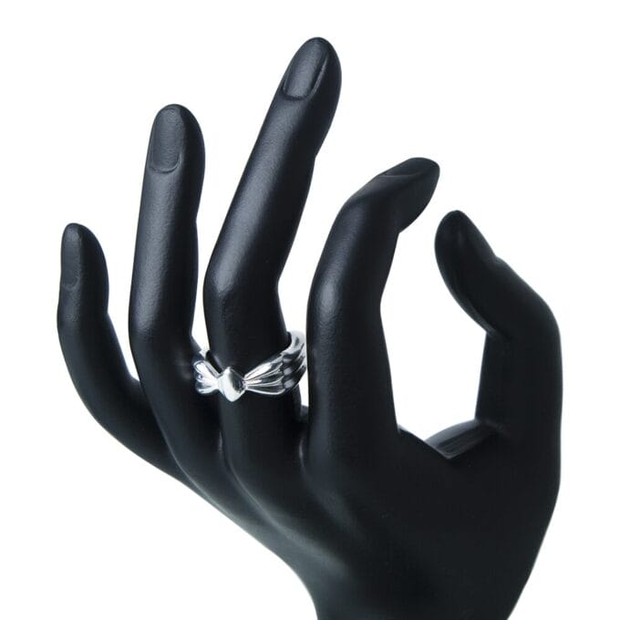 Mega Bow Silver Plated Finger Ring
