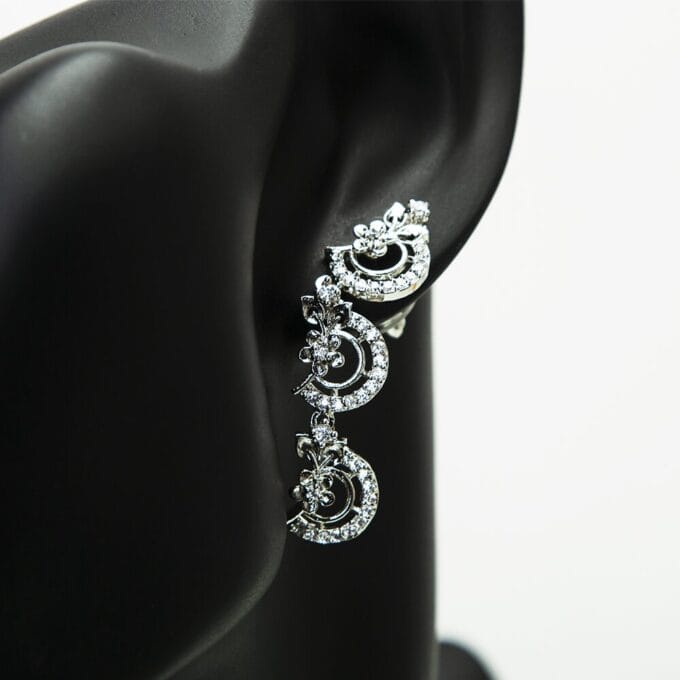 Elegant Blossom American Diamond Earring Necklace Set