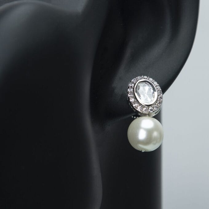 Elegant Brown shining Multi Layer Pearl Earring and Necklace Set - Image 2