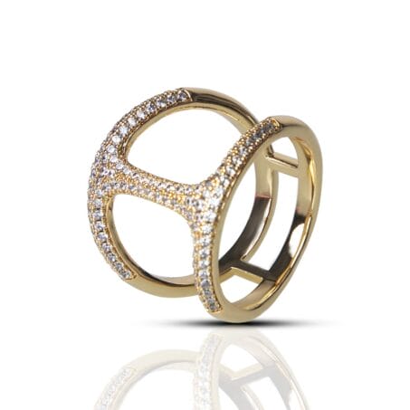 Brute Phantom Gold Plated with American Diamonds Finger Ring